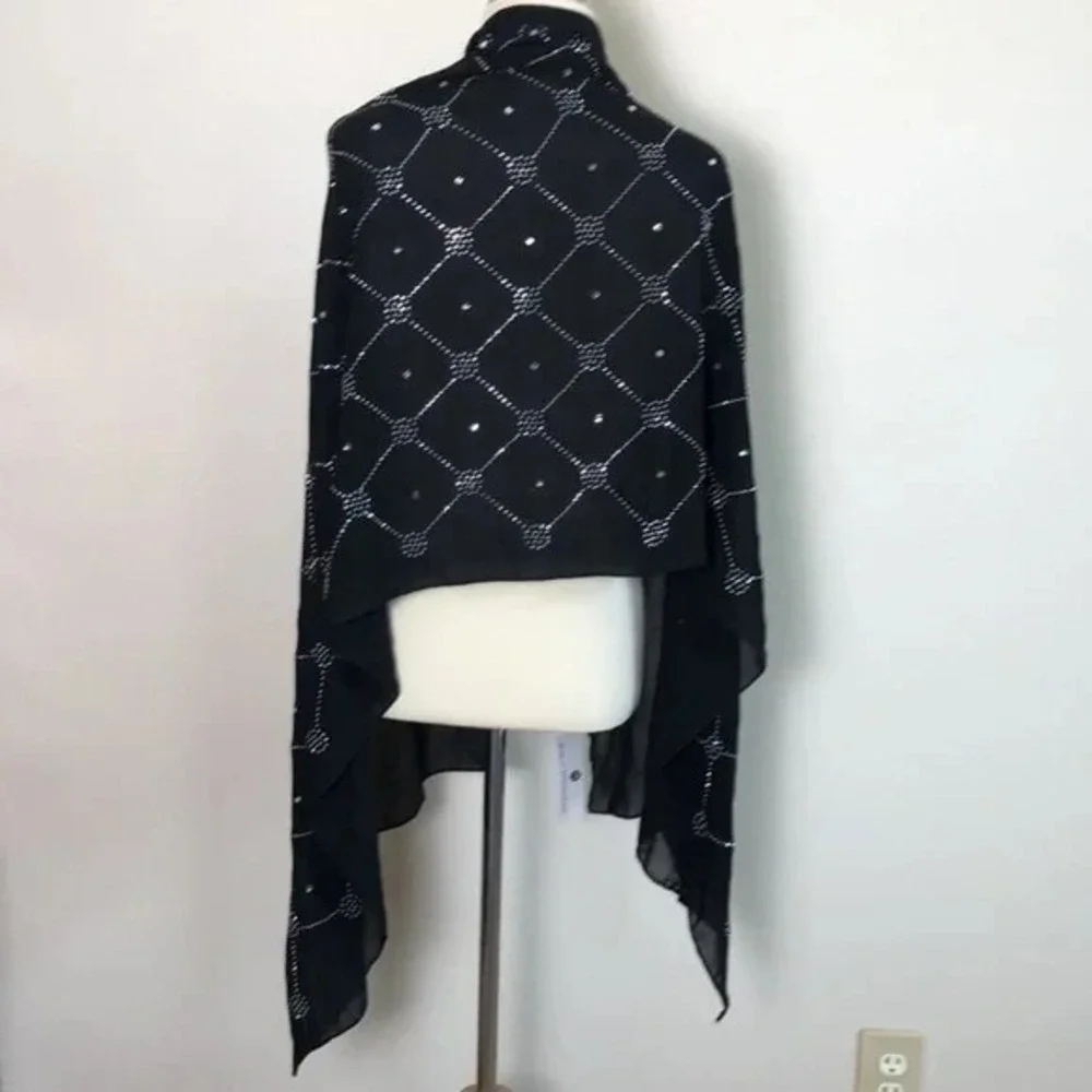 JESSICA MCCLINTOCK OS Bead Adorned Scarf Wrap Evening Formal Cocktail Whimsigoth